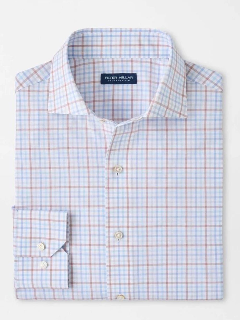 Peter Millar Button Down Mens XL Longsleeve Check Summer Blue Pink Dress Shirt